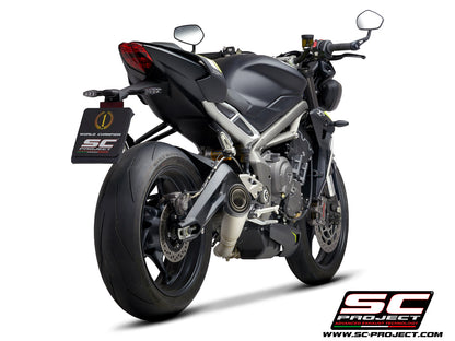 TRIUMPH STREET TRIPLE S 660 - A2 (2020-2022) S1 Muffler, Titanium, with Carbon fibre end cap