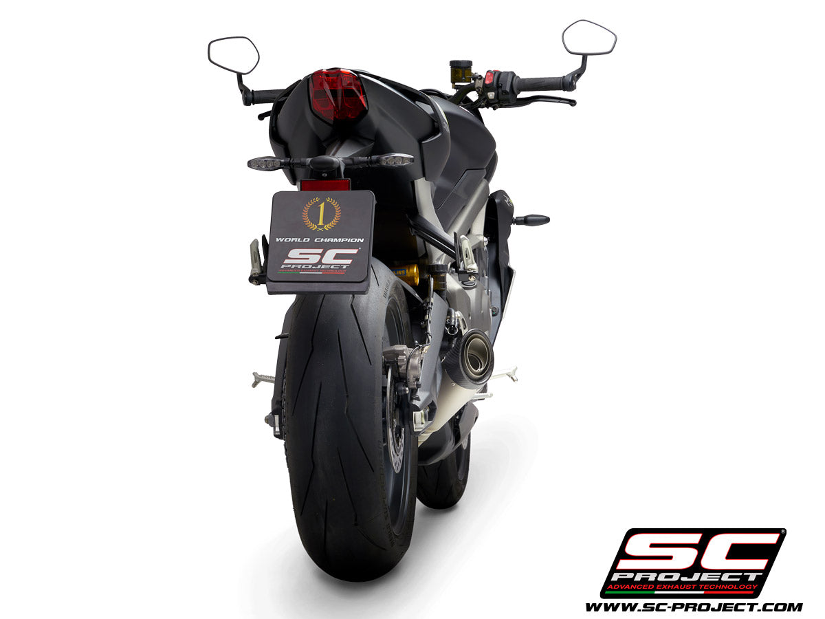 TRIUMPH STREET TRIPLE S 660 - A2 (2020-2022) S1 Muffler, Titanium, with Carbon fibre end cap