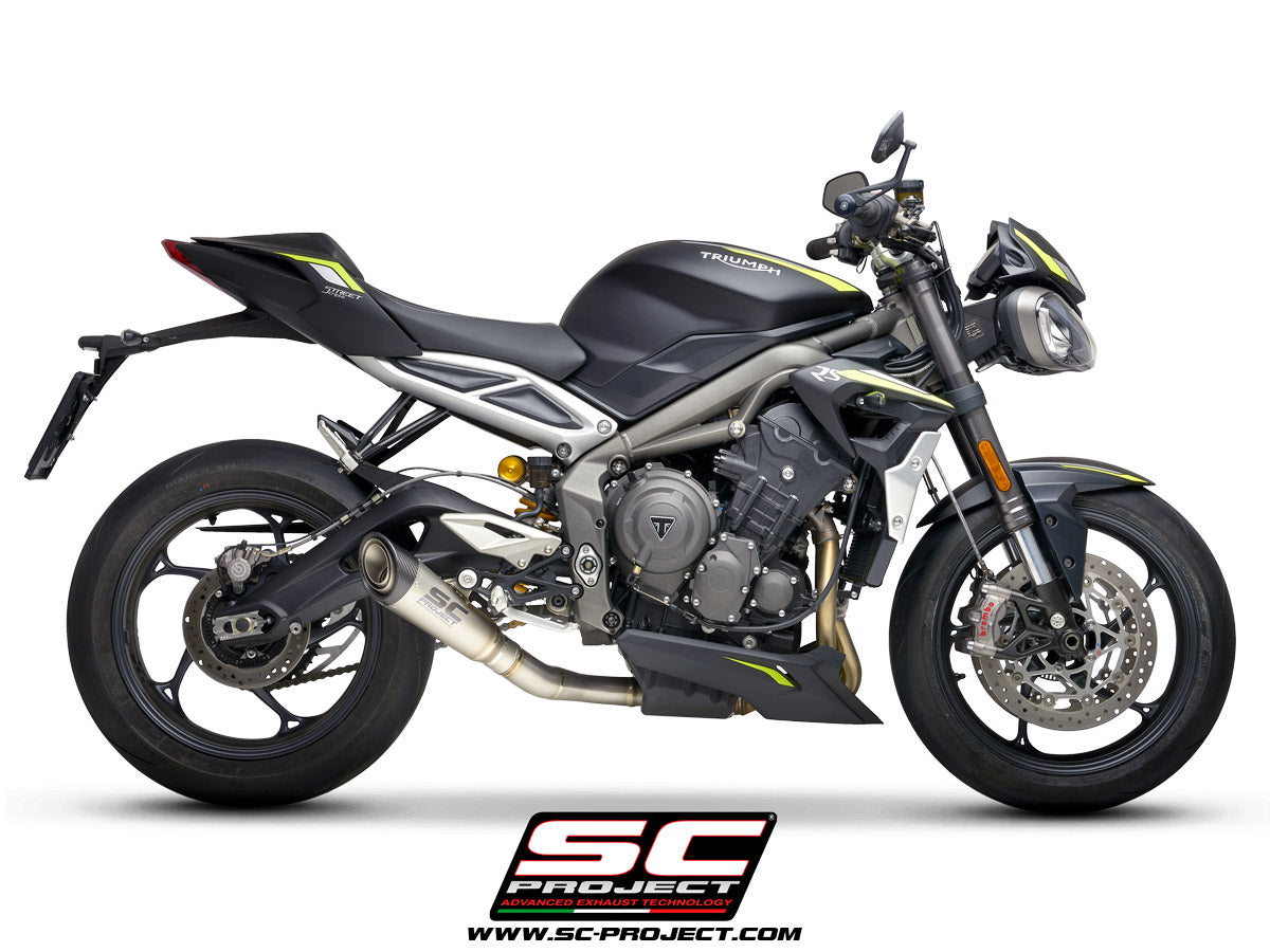 TRIUMPH STREET TRIPLE S 660 - A2 (2020-2022) S1 Muffler, Titanium, with Carbon fibre end cap