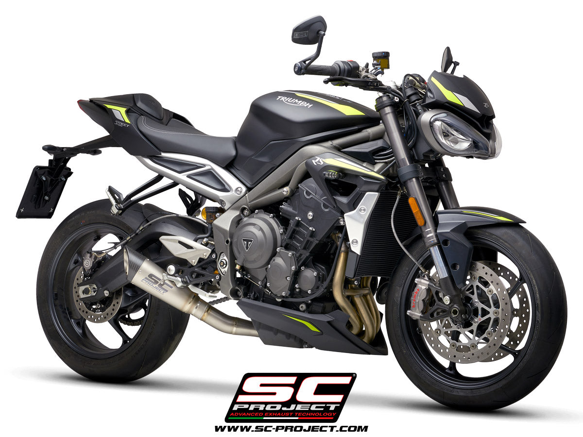 TRIUMPH STREET TRIPLE S 660 - A2 (2020-2022) S1 Muffler, Titanium, with Carbon fibre end cap