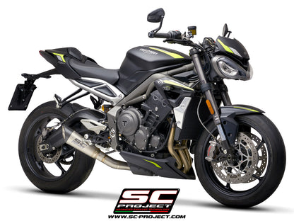 TRIUMPH STREET TRIPLE S 660 - A2 (2020-2022) S1 Muffler, Titanium, with Carbon fibre end cap