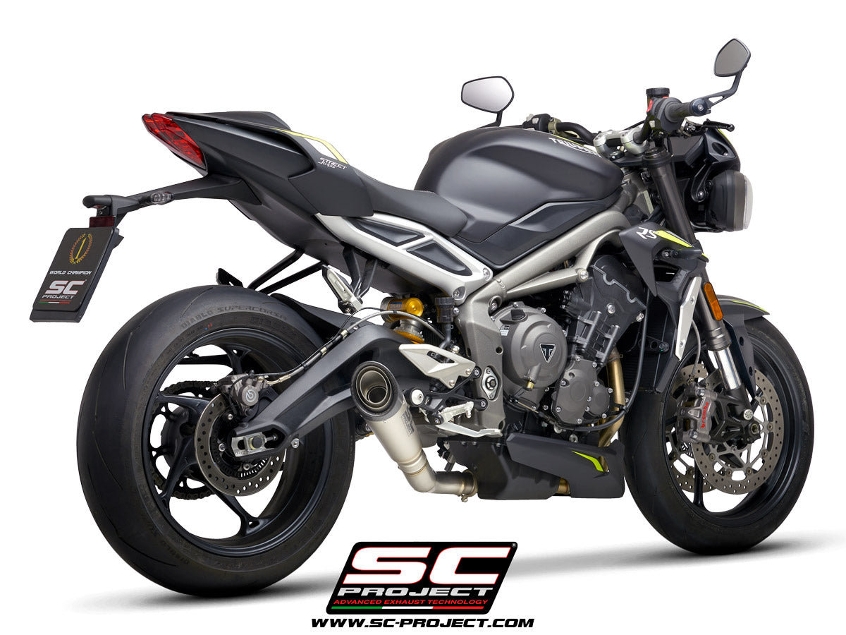 TRIUMPH STREET TRIPLE S 660 - A2 (2020-2022) S1 Muffler, Titanium, with Carbon fibre end cap