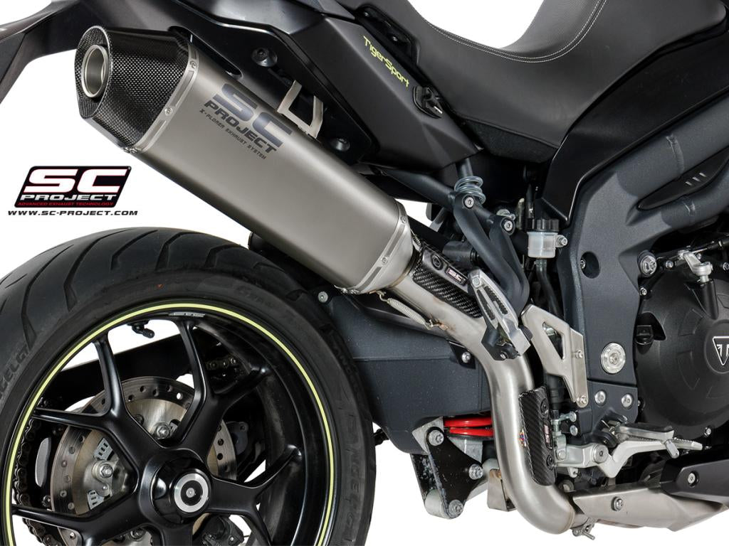 TRIUMPH TIGER SPORT 1050 (2016 - 2020) X-Plorer Muffler, high position, with Carbon fibre end cap