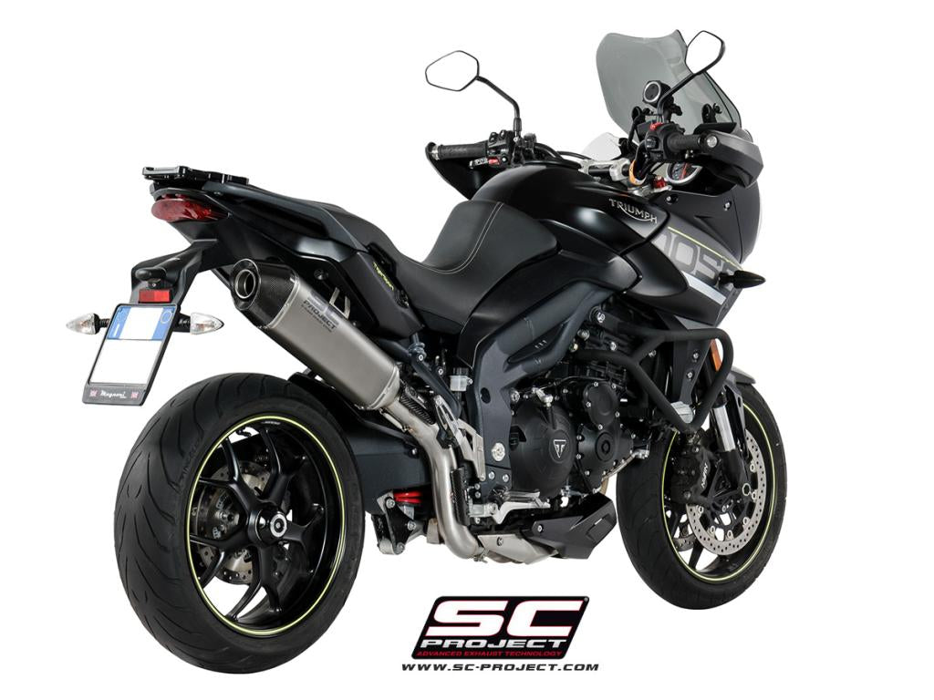 TRIUMPH TIGER SPORT 1050 (2016 - 2020) X-Plorer Muffler, high position, with Carbon fibre end cap