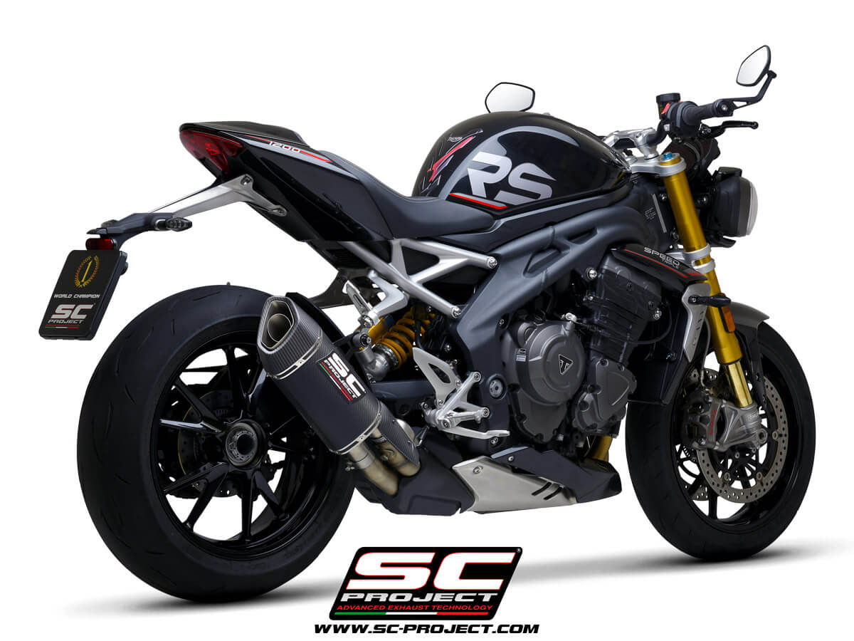 TRIUMPH SPEED TRIPLE 1200 RS (2021-2024) - RR SC1-R GT Muffler, Carbon, with Carbon fiber end cap