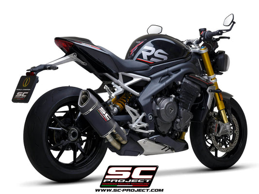 TRIUMPH SPEED TRIPLE 1200 RS (2021-2024) - RR SC1-R GT Muffler, Carbon, with Carbon fiber end cap