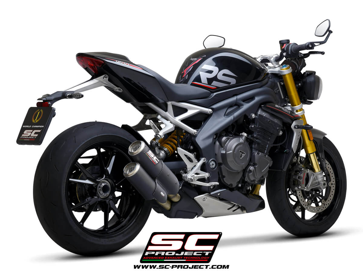 TRIUMPH SPEED TRIPLE 1200 RS (2021-2024) - RR Twin CR-T dual muffler