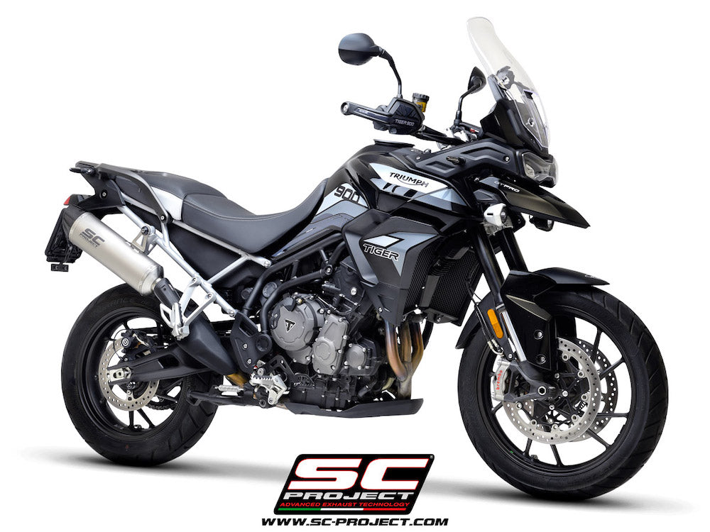 TRIUMPH TIGER 900 (2020-2023) Oval Muffler, with Carbon fiber end cap