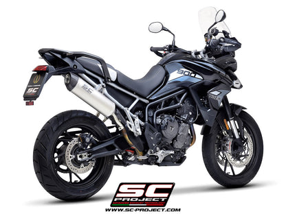 TRIUMPH TIGER 900 (2020-2023) Oval Muffler, with Carbon fiber end cap