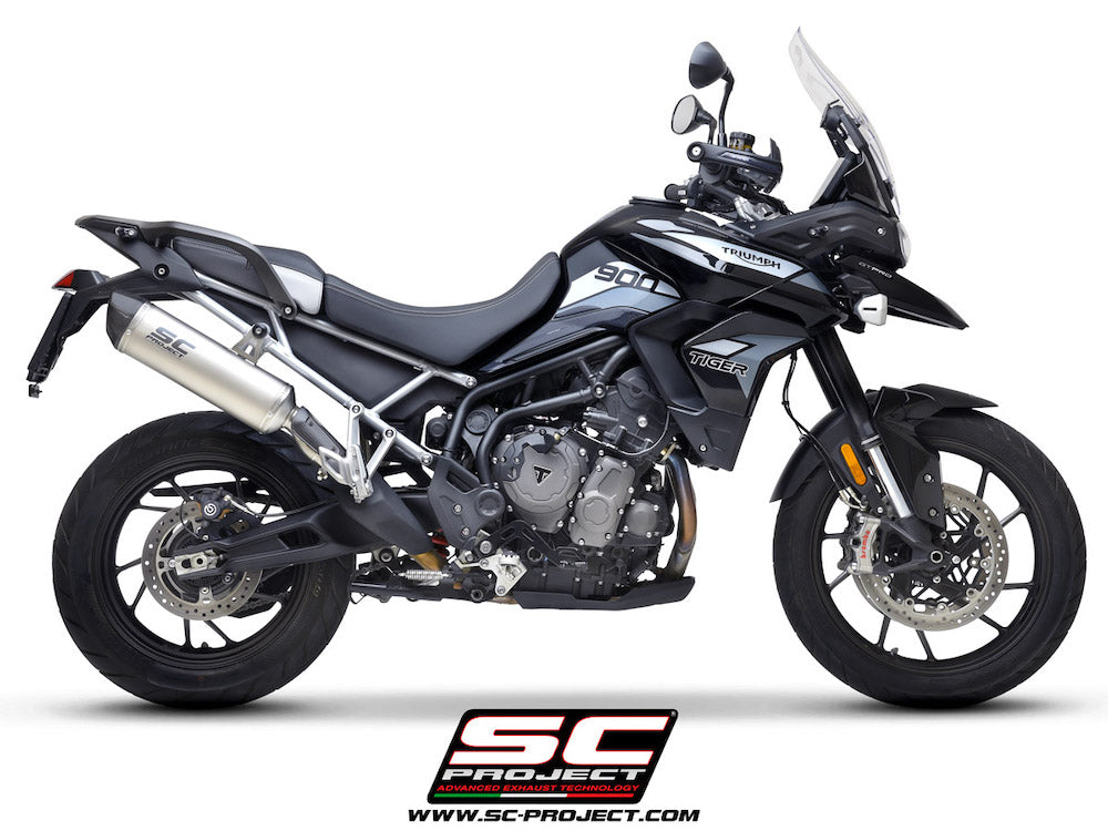 TRIUMPH TIGER 850 (2021-2024) Oval Muffler, with Carbon fiber end cap