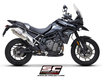 TRIUMPH TIGER 850 (2021-2024) Rally Raid Muffler, Titanium, with Titanium end cap