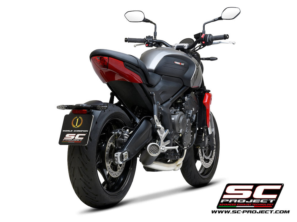 TRIUMPH TRIDENT 660 (2021-2024) CR-T muffler, with full 3-1 exhaust system Stainless Steel Aisi 304 - Racing