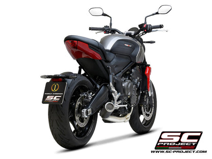 TRIUMPH TRIDENT 660 (2021-2024) CR-T muffler, with full 3-1 exhaust system Stainless Steel Aisi 304 - Racing
