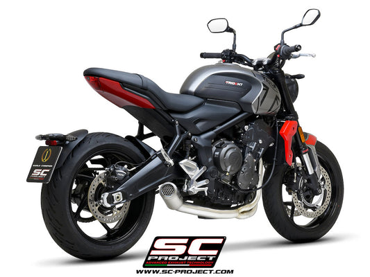 TRIUMPH TRIDENT 660 (2021-2024) CR-T muffler, with full 3-1 exhaust system Stainless Steel Aisi 304 - Racing
