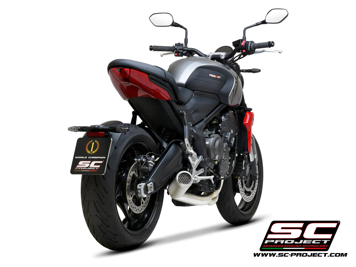 TRIUMPH TRIDENT 660 (2021-2024) CR-T muffler, with full 3-1 exhaust system Stainless Steel Aisi 304 - Racing