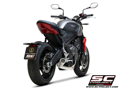 TRIUMPH TRIDENT 660 (2021-2024) CR-T muffler, with full 3-1 exhaust system Stainless Steel Aisi 304 - Racing