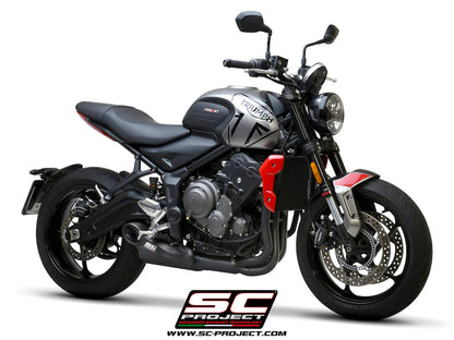 TRIUMPH TRIDENT 660 (2021-2024) STR-1 muffler, with full 3-1 exhaust system Stainless Steel Aisi 304, matt black painted - Euro 5