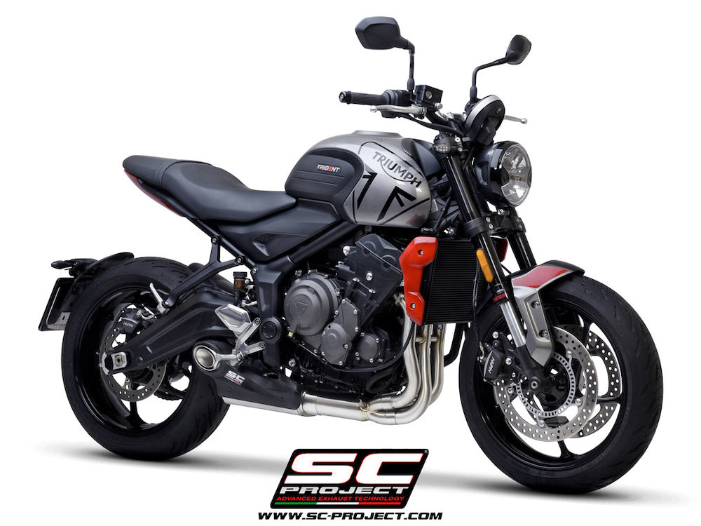 TRIUMPH TRIDENT 660 (2021-2024) STR-1 muffler, with full 3-1 exhaust system Stainless Steel Aisi 304 - Euro 5