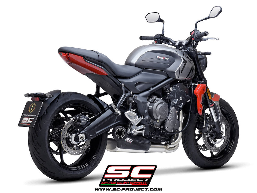 TRIUMPH TRIDENT 660 (2021-2024) STR-1 muffler, with full 3-1 exhaust system Stainless Steel Aisi 304 - Euro 5
