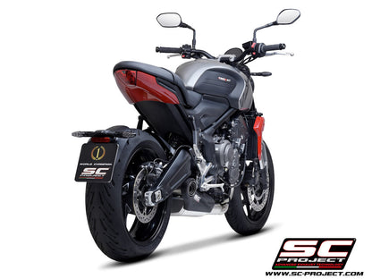 TRIUMPH TRIDENT 660 (2021-2024) STR-1 muffler, with full 3-1 exhaust system Stainless Steel Aisi 304 - Euro 5