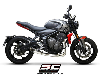 TRIUMPH TRIDENT 660 (2021-2024) S1 muffler, titanium, with full 3-1 exhaust system Stainless Steel Aisi 304 - Racing