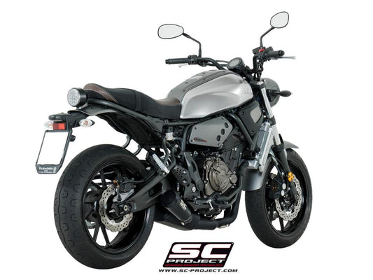 YAMAHA MT-07 (2017 - 2020) Full Exhaust System 2-1, stainless Steel, with 70s conical Muffler, matt black painted