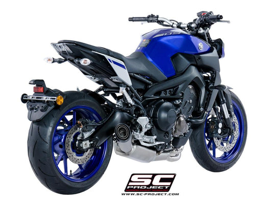 YAMAHA MT-09 (2017 - 2020) Full Exhaust System 3-1, stainless Steel, with S1 Muffler, with Carbon fibre end cap