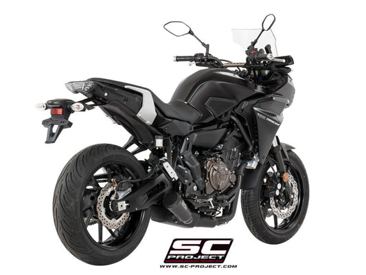 YAMAHA TRACER 700 (2016 - 2020) Full Exhaust System 2-1, stainless Steel, with 70s conical Muffler, matt black painted