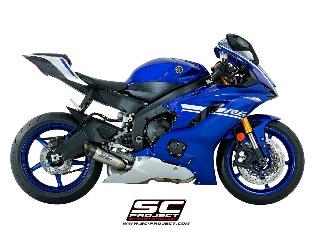 YAMAHA YZF R6 (2017 - 2020) S1 Muffler, Titanium, with Carbon fibre end cap
