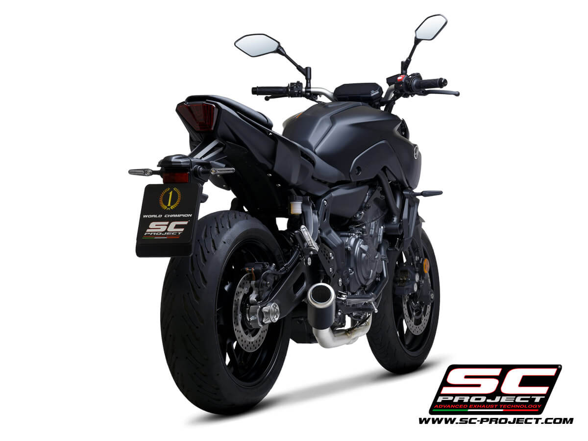 YAMAHA MT-07 (2021-2024) Full 2-1 stainless steel exhaust system, with CR-T carbon muffler - RACING