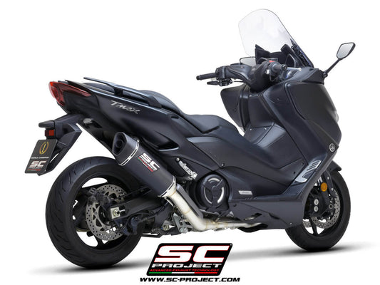 YAMAHA TMAX 560 (2020 - 2021) Full Exhaust System 2-1, stainless Steel, with SC1-R Muffler - RACING
