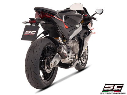 APRILIA RS 660 (2025-2026) 2-1 Stainless steel full exhaust system, with CR-T carbon exhaust with stoneguard grid