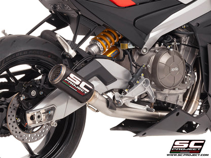 APRILIA RS 660 (2025-2026) 2-1 Stainless steel full exhaust system, with CR-T carbon exhaust with stoneguard grid