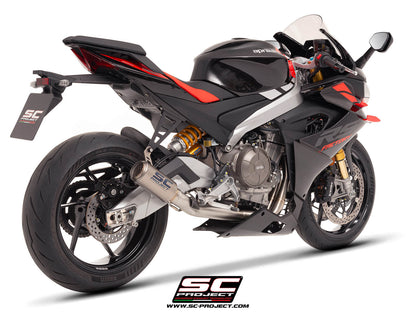 APRILIA RS 660 (2025-2026) 2-1 Stainless steel full exhaust system, with CR-T titanium exhaust with stoneguard grid