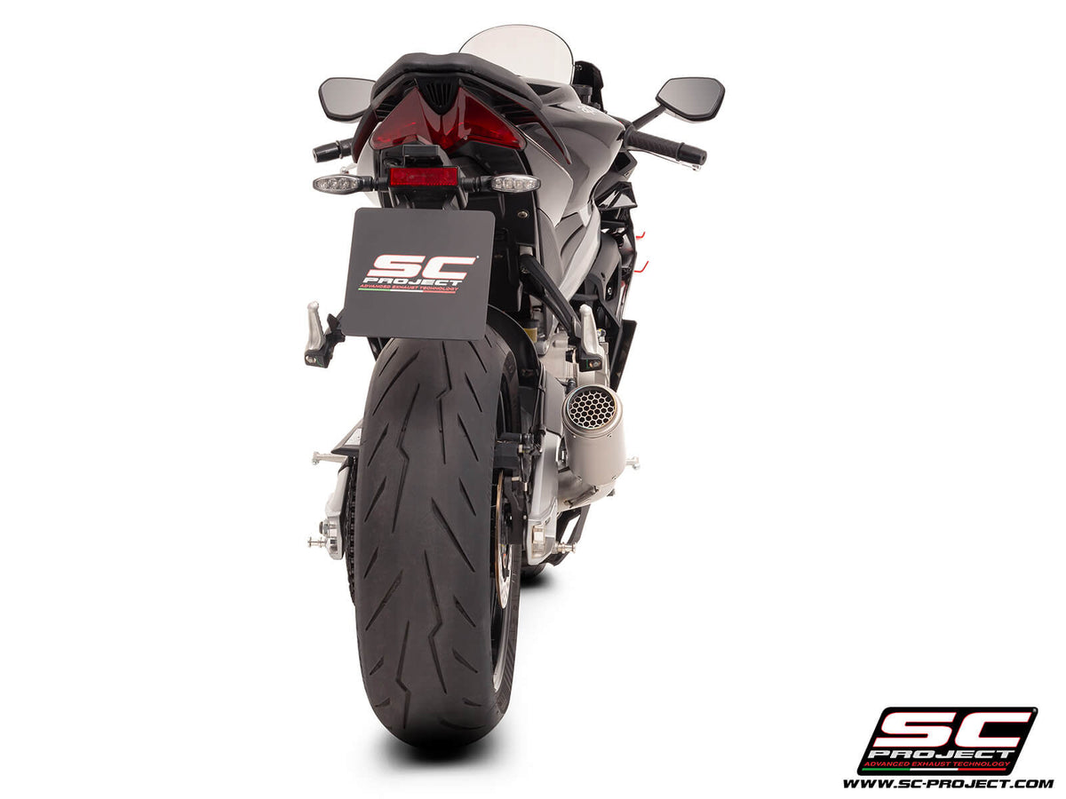 APRILIA RS 660 (2025-2026) 2-1 Stainless steel full exhaust system, with CR-T titanium exhaust with stoneguard grid