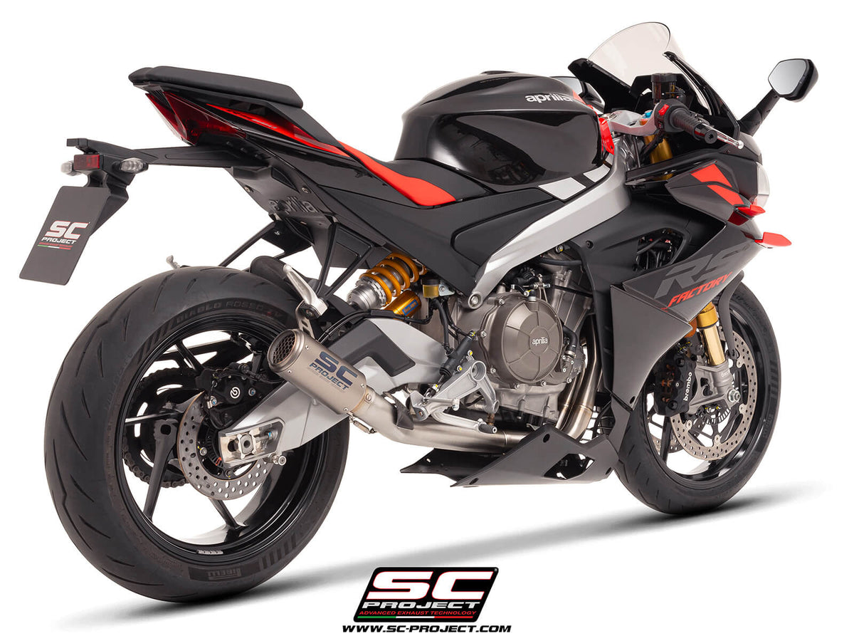 APRILIA RS 660 (2025-2026) 2-1 Stainless steel full exhaust system, with CR-T titanium exhaust with stoneguard grid