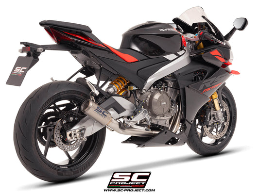 APRILIA RS 660 (2025-2026) 2-1 Stainless steel full exhaust system, with CR-T titanium exhaust with stoneguard grid