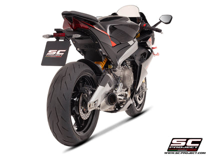 APRILIA RS 660 (2025-2026) 2-1 Titanium full exhaust system, with S1 titanium exhaust, with welded sector link pipe