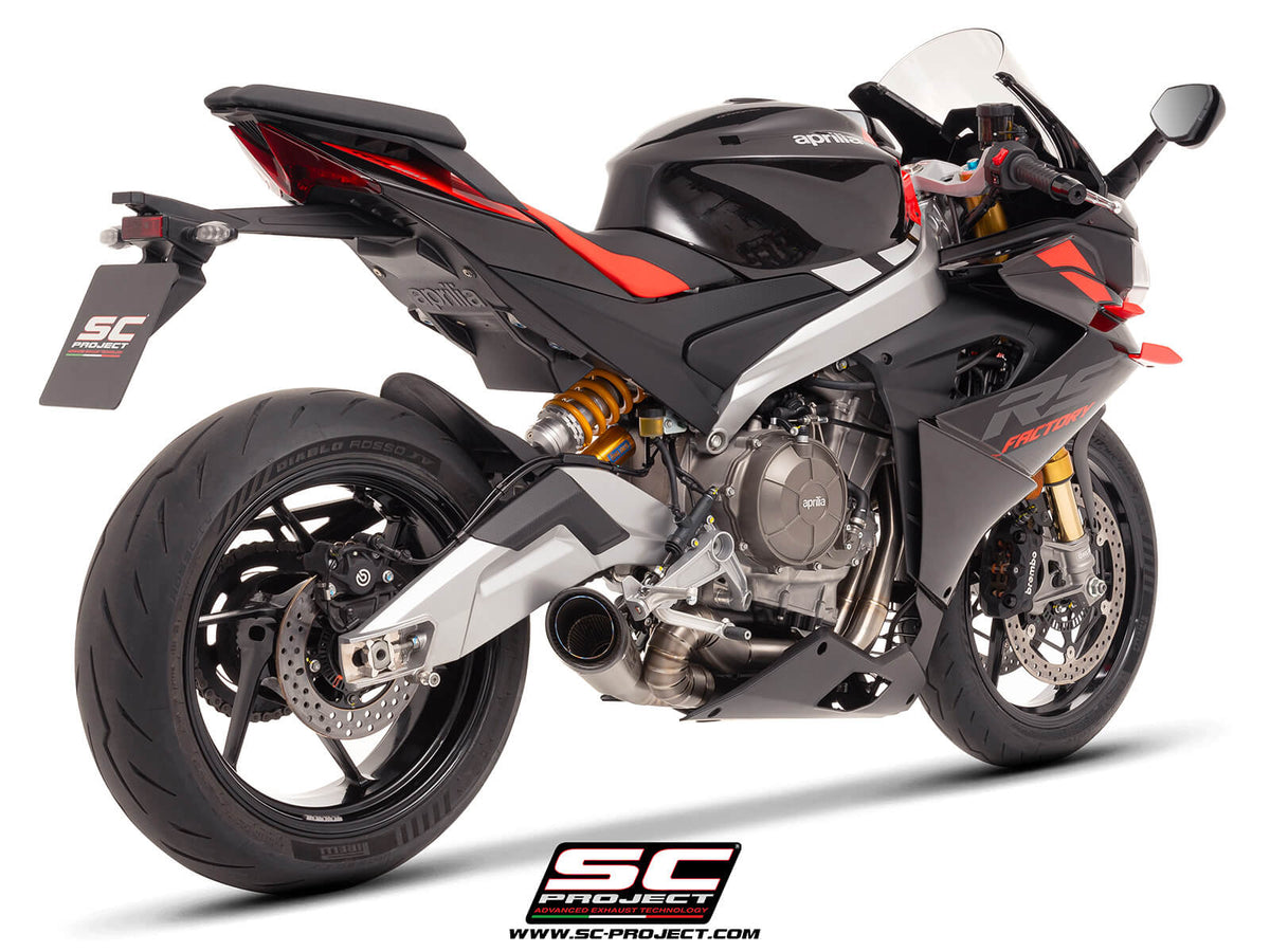 APRILIA RS 660 (2025-2026) 2-1 Titanium full exhaust system, with S1 titanium exhaust, with welded sector link pipe