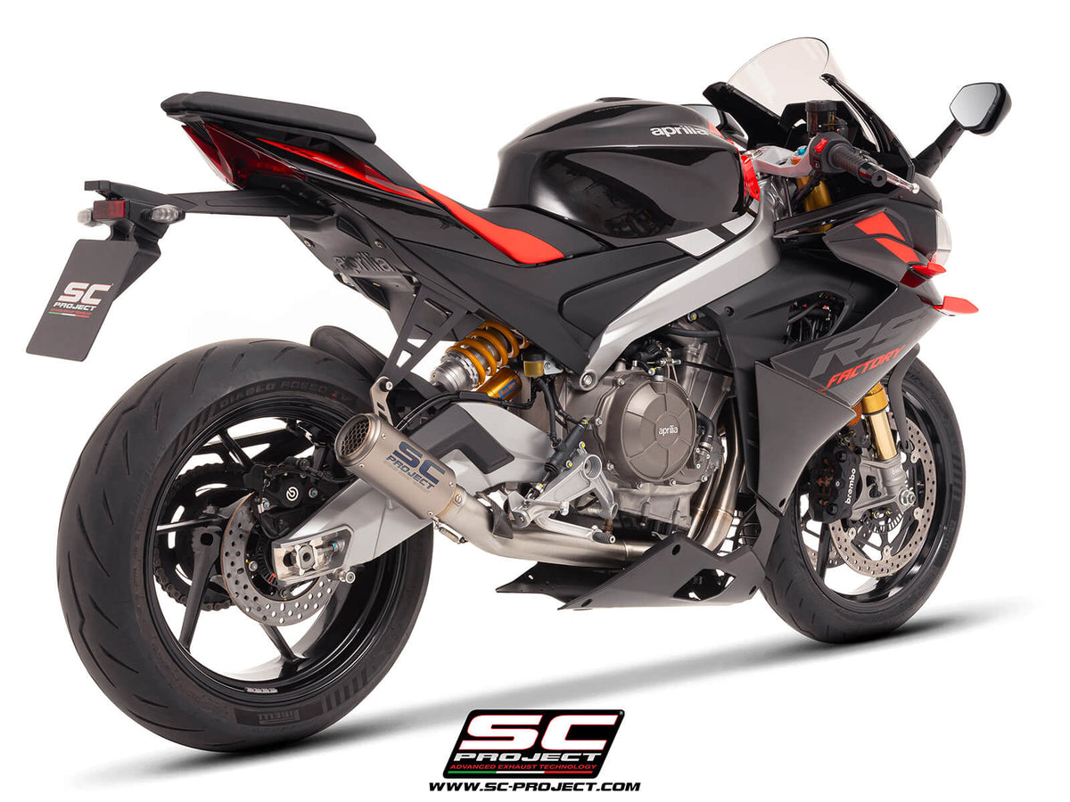 APRILIA TUONO 660 (2025-2026) 2-1 Stainless steel full exhaust system, with CR-T titanium exhaust with stoneguard grid
