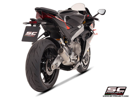 APRILIA TUONO 660 (2025-2026) 2-1 Stainless steel full exhaust system, with CR-T titanium exhaust with stoneguard grid