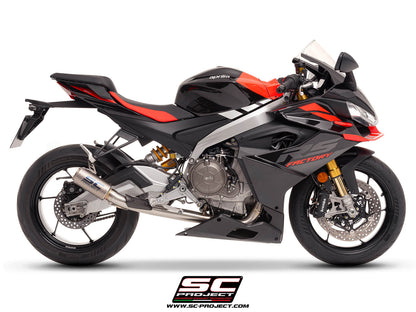 APRILIA TUONO 660 (2025-2026) 2-1 Stainless steel full exhaust system, with CR-T titanium exhaust with stoneguard grid