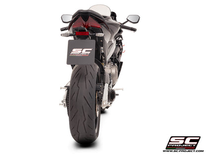 APRILIA TUONO 660 (2025-2026) 2-1 Titanium full exhaust system, with S1 titanium exhaust, with welded sector link pipe