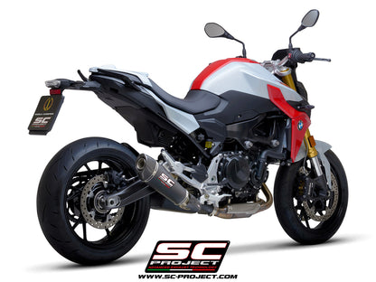 BMW F 900 R (2025-2026) Carbon Conic Muffler with Ceramic Coated Black Chamber