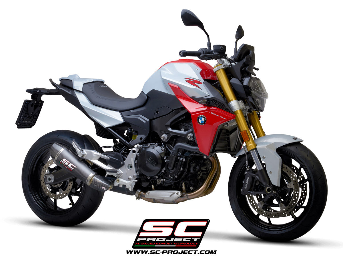 BMW F 900 R (2025-2026) Carbon Conic Muffler with Ceramic Coated Black Chamber