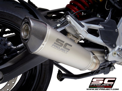 BMW F 900 R (2025-2026) Conic muffler, Titanium, with carbon fibre end cap
