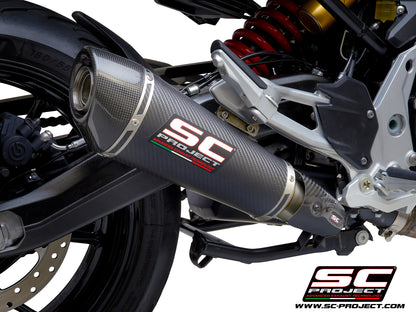BMW F 900 XR (2025-2026) Carbon Conic Muffler with Ceramic Coated Matte Black Chamber