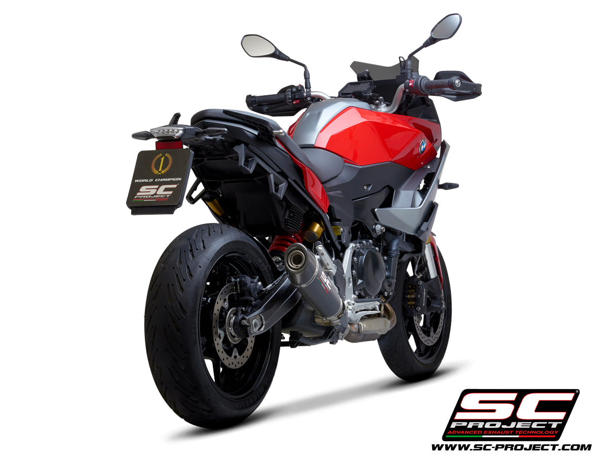 BMW F 900 XR (2025-2026) Carbon Conic Muffler with Ceramic Coated Matte Black Chamber