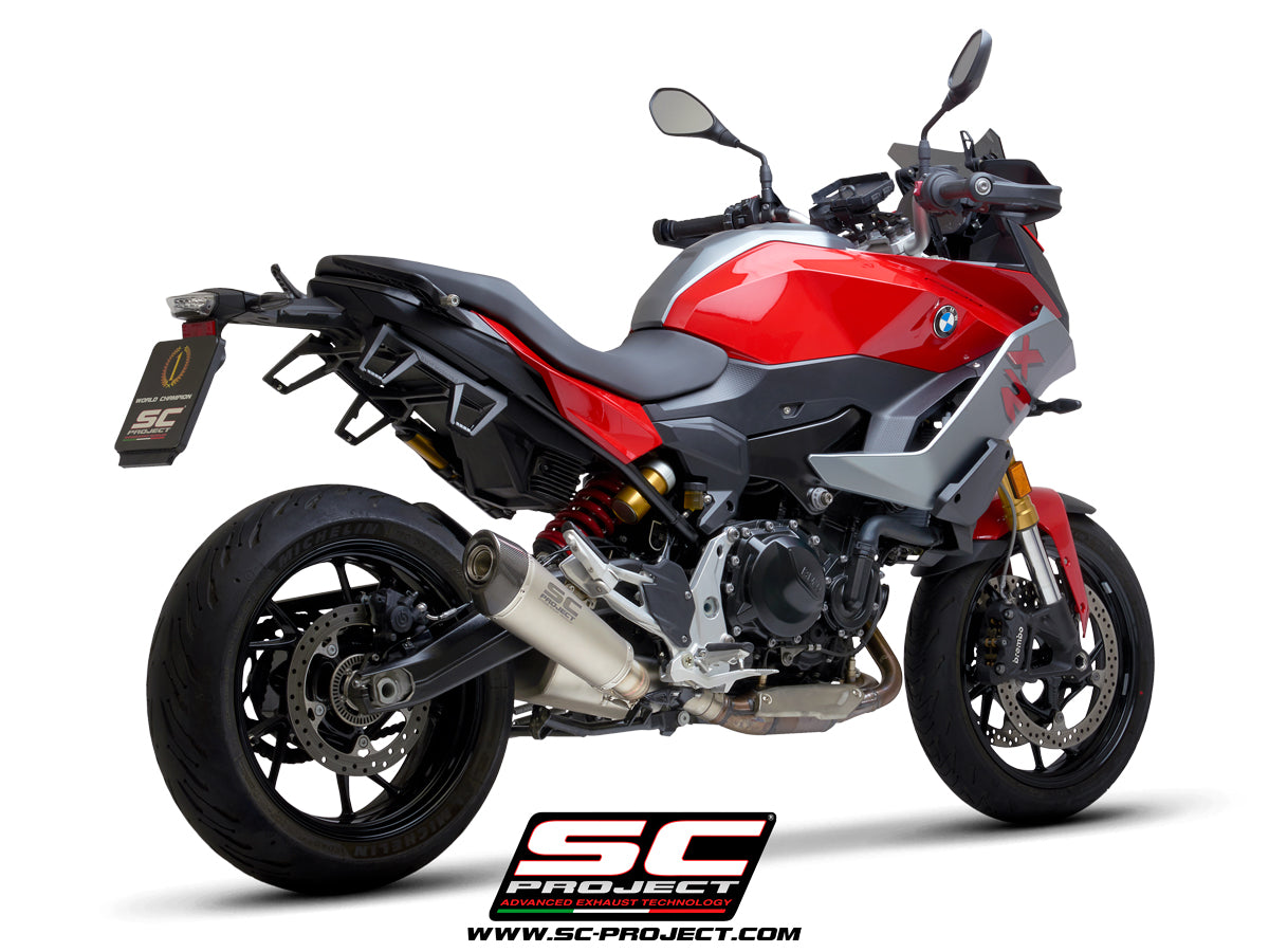 BMW F 900 XR (2025-2026) Conic muffler, Titanium, with carbon fibre end cap