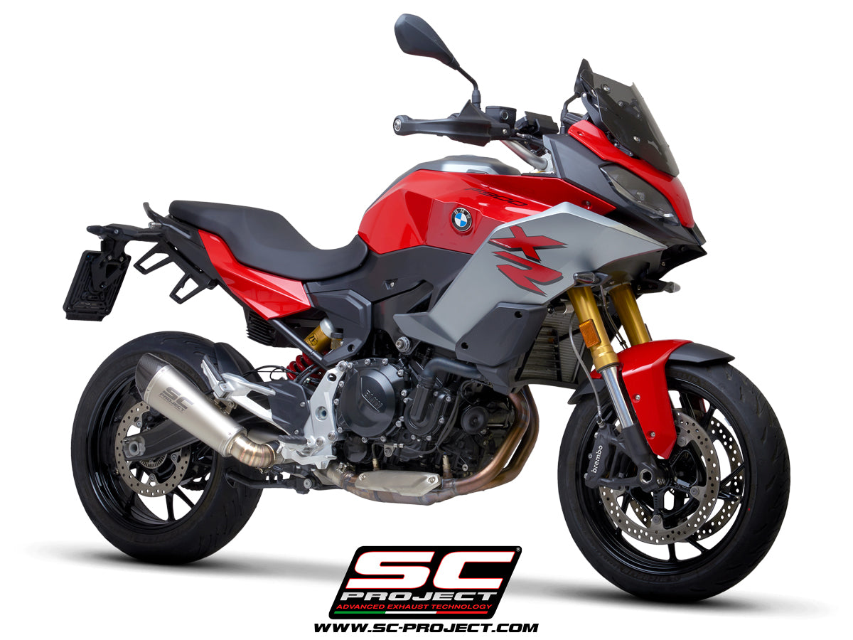 BMW F 900 XR (2025-2026) Conic muffler, Titanium, with carbon fibre end cap